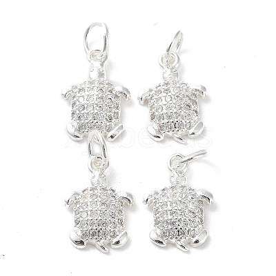 Rack Plating Brass Micro Pave Cubic Zirconia Pendants ZIRC-G168-47S-1