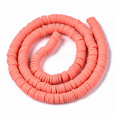 Handmade Polymer Clay Beads Strands CLAY-R089-6mm-066-1