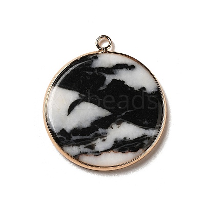 Natural Black & White Agate Pendants G-A213-01G-08-1