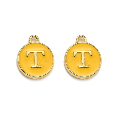 Golden Plated Alloy Enamel Charms ENAM-Q437-13T-1