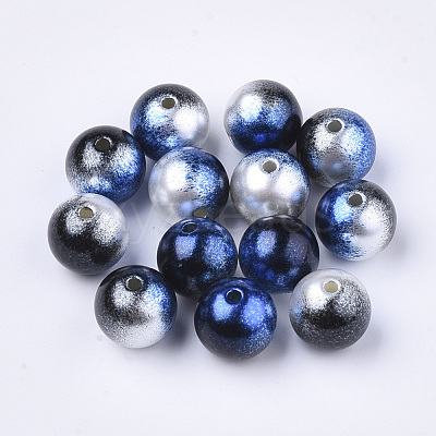 Rainbow ABS Plastic Imitation Pearl Beads X-OACR-Q174-4mm-11-1