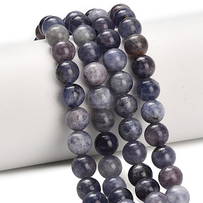 Natural Iolite Beads Strands G-G300-A04-8mm-1
