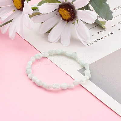 Natural Larimar Stretch Beaded Bracelets BJEW-JB05929-02-1