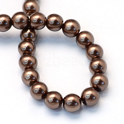 Baking Paint Pearlized Glass Pearl Round Bead Strands HY-Q003-4mm-52-1