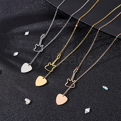 3Pcs 3 Colors Stainless Steel Lariat Necklaces Set NJEW-AN0001-65-1
