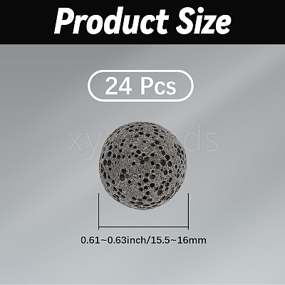 24Pcs Unwaxed Natural Lava Rock Beads G-PA0002-12A-1