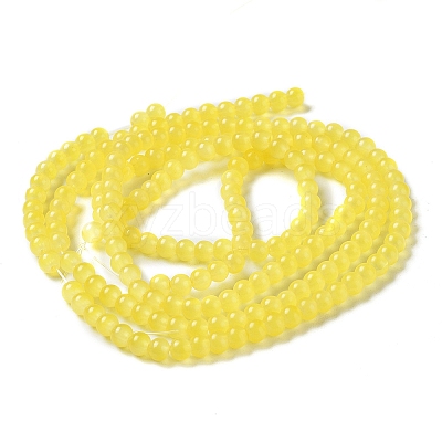 Baking Paint Imitation Jade Glass Round Bead Strands DGLA-Q021-4mm-24-1