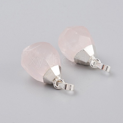 Natural Rose Quartz Pendants G-G845-07S-11-1