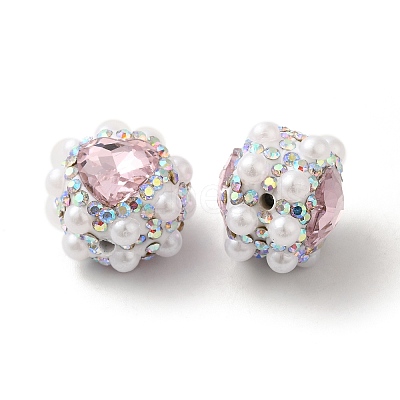 Polymer Clay Rhinestone Beads RGLA-D050-04B-1