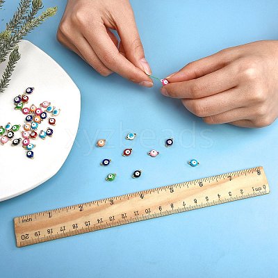 40Pcs 10 Colors PVD Vacuum Plating 304 Stainless Steel Enamel Links/Connectors STAS-SZ0001-50-1