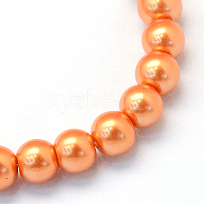 Baking Paint Pearlized Glass Pearl Round Bead Strands HY-Q003-10mm-36-1