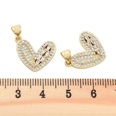 Brass Pave Clear Cubic Zirconia Pendants KK-U009-05I-G-1