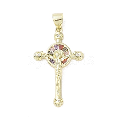 Real 18K Gold Plated Brass Micro Pave Cubic Zirconia Pendants KK-A209-08G-01-1