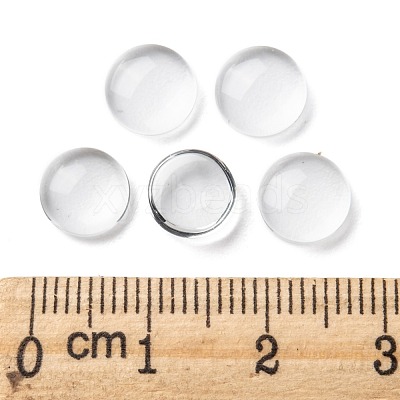 Transparent Glass Cabochons X-GGLA-R026-8mm-1