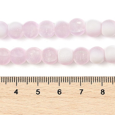 Frosted Crackle Glass Beads Strands GLAA-U001-6mm-M03-1