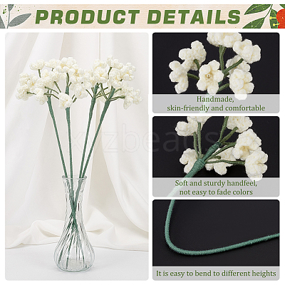 Babysbreath Cotton Knitting Artificial Flower AJEW-WH0314-414B-1