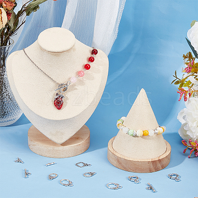 100Pcs 4 Styles Tibetan Style Alloy Toggle Clasps FIND-SC0008-04-1
