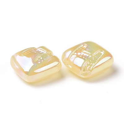 Rainbow Iridescent Plating Acrylic Beads LS-OACR-A010-06C-1