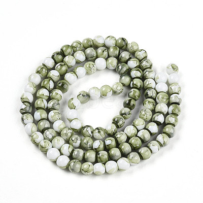 Baking Paint Glass Beads Strands DGLA-N003-8mm-C06-1