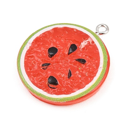 Opaque Resin Imitation Fruit Pendants RE-CBA3138-01A-P-1