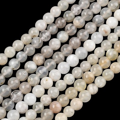 Natural White Moonstone Beads Strands G-C277-A01-6mm-1