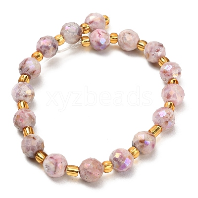 Electroplated Natural Druzy Geode Crystal Beads Strands G-F833-P01-8mm-1