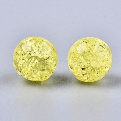 Transparent Crackle Acrylic Round Beads Strands X-CCG-R002-12mm-09-1