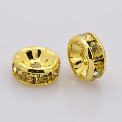 Brass Rhinestone Spacer Beads RB-A014-Z8mm-13G-1