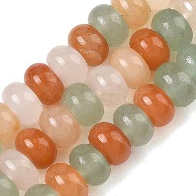 Natural Green Aventurine & Red Aventurine & Golden Silk Jade Beads Strands GG-CBA9281-A02-5x8mm-1