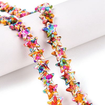 Spray Painted Synthetic Turquoise Beads Strands UNKW-T001-11D-1