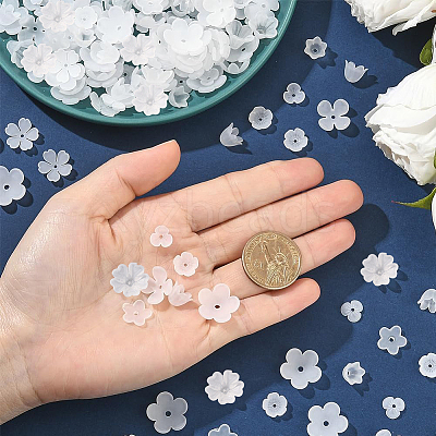 600Pcs 10 Styles Acrylic Bead Caps OACR-SC0002-37-1
