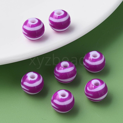 Opaque Striped Acrylic Beads MACR-S373-27A-02-1