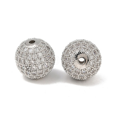 CZ Brass Micro Pave Cubic Zirconia Round Beads LS-ZIRC-L017-05P-1