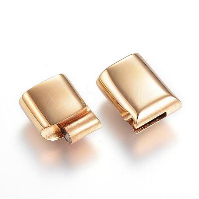 Ion Plating(IP) 304 Stainless Steel Magnetic Clasps with Glue-in Ends STAS-D159-28G-1