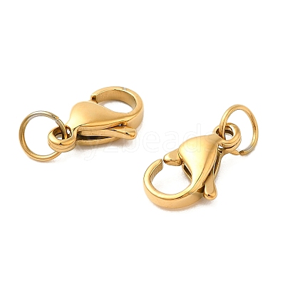 Ion Plating(IP) 304 Stainless Steel Lobster Claw Clasps Hand Polished STAS-AB11-G-02-1