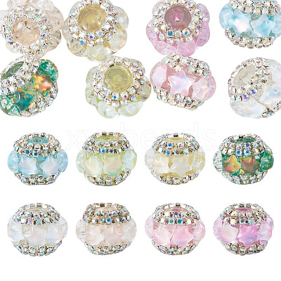 8Pcs 8 Colors Acrylic Rhinestone Rondelle Beads OACR-TA0004-99-1