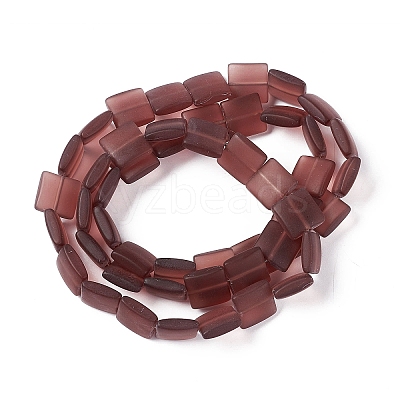 Transparent Frosted Glass Beads Strands FGLA-S001-01E-1