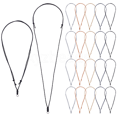 40Pcs 5 Colors Adjustable Waxed Cotton Cord Necklace Making AJEW-UN00045-1