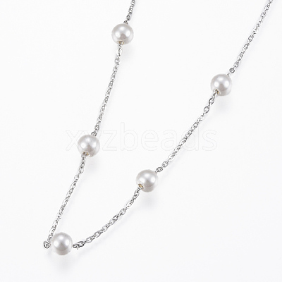 304 Stainless Steel Pendant Necklaces NJEW-G305-01P-1