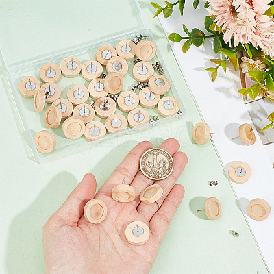 40Pcs Wooden Stud Earring Findings FIND-SC0008-96A-1