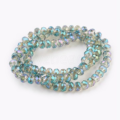 Electroplate Glass Beads Strands GLAA-K027-FR-A02-1