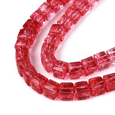 Crackle Transparent Glass Beads Strands GLAA-N062-4mm-13-1