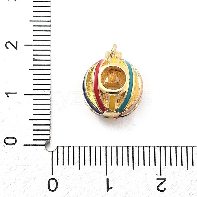Rack Plating Brass Micro Pave Cubic Zirconia European Dangle Charms KK-Q017-17G-1
