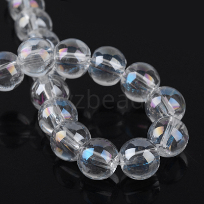 Electroplate Glass Beads Strands EGLA-Q062-8mm-A09-1