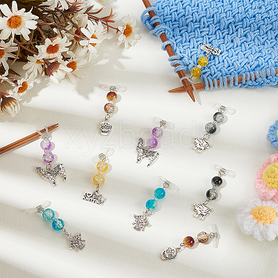 Glass Bead & Alloy Pendants PALLOY-GO00010-1