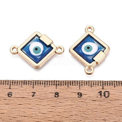 Alloy Enamel Blue Evil Eye Links Connector Charms with Resin ENAM-N071-03C-G-1