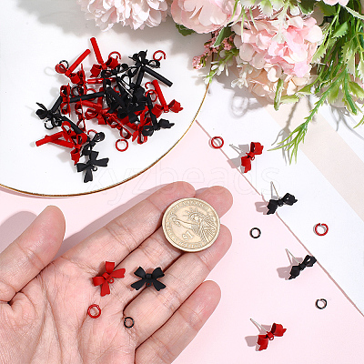 DIY Bowknot Alloy Stud Earring Finding Kits DIY-ME0002-87-1