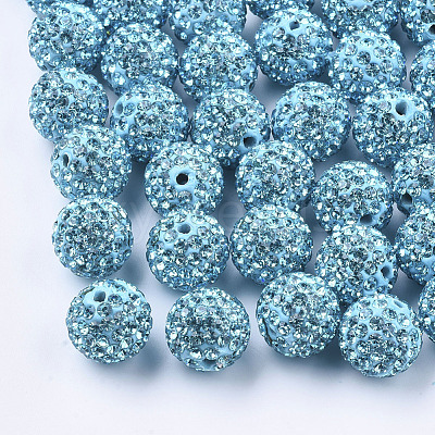 Handmade Polymer Clay Rhinestone Beads RB-S250-12mm-A23-1