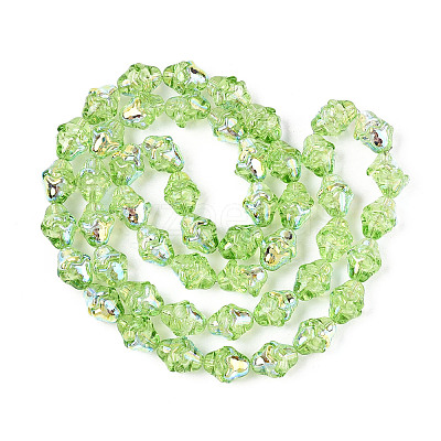 Electroplate Transparent Glass Beads Strands EGLA-N020-03C-1