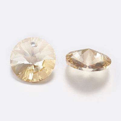 Faceted Glass Rhinestone Charms RGLA-F049-8mm-001GS-1